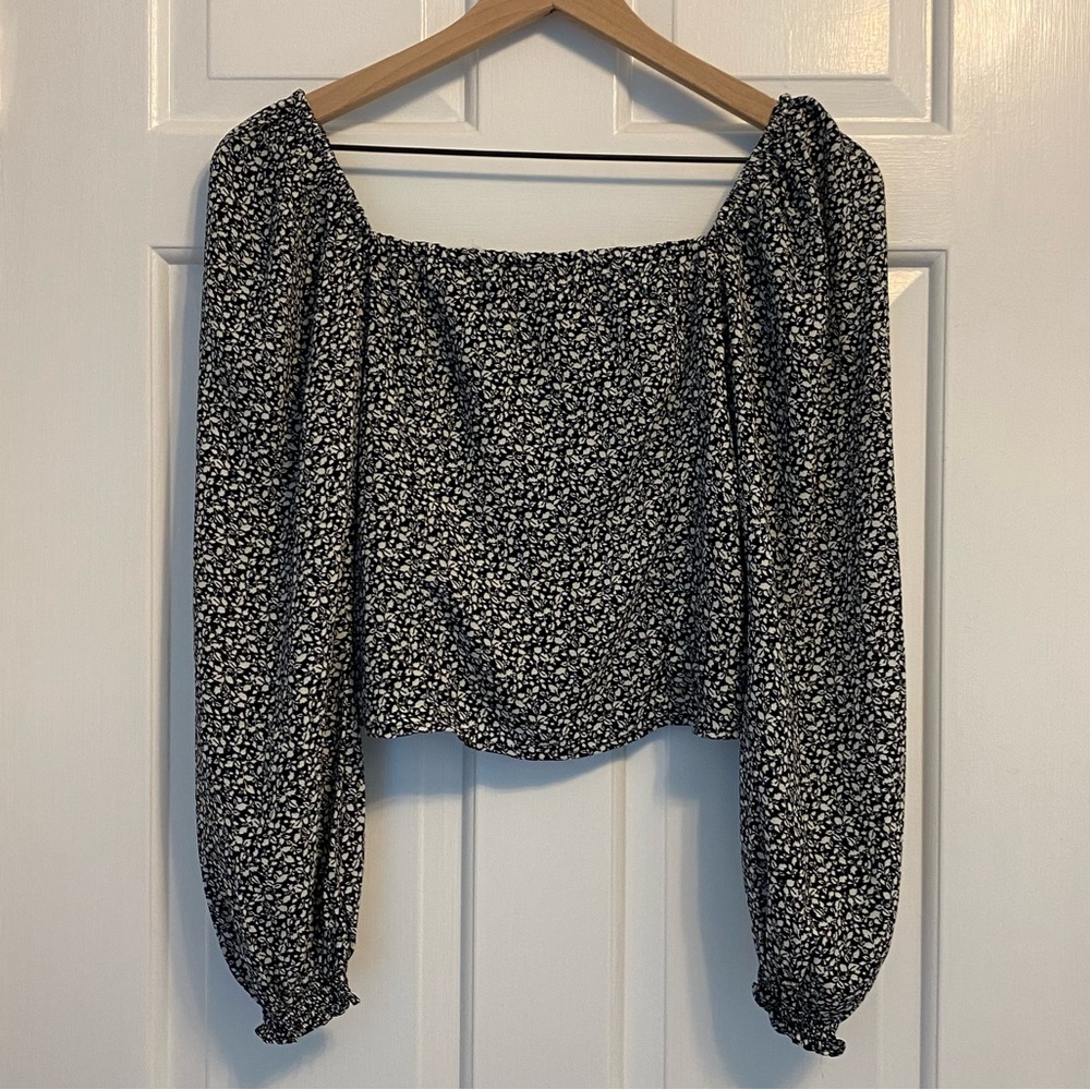 Abercrombie Long Sleeve Square Neck Blouse